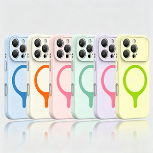 Coque de téléphone magnétique en silicone liquide personnalisée pour iPhone 17 14 15 16 Pro Max 17 Air avec bouton tactile pour caméra IA et protection antichoc - Product Image 2