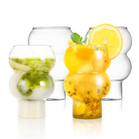 Bol à glace en verre Parfait Fruit Cup Puddings Cute Gourd Shape Footed Glass Dessert Cup for Tea Smoothies Cappuccino Macchiato
