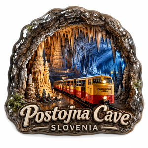 Imán de Resina WeiVista para Refrigerador, Recuerdo de la Cueva de <span class=keywords><strong>Postojna</strong></span>, Eslovenia, Tren Subterráneo, Personalizado, Venta al Por Mayor - Product Image 1