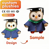 Peluche Hibou Personnalisée pour la Remise des Diplômes OEM ODM, Hibou en Peluche Doux avec Robe et Toque de Remise des Diplômes, Cadeau Souvenir Personnalisé pour la Remise des Diplômes