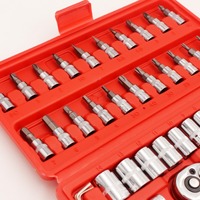 Ensemble de 46 Pièces Kit d'Outils de Bricolage Mètre Ruban et Douilles