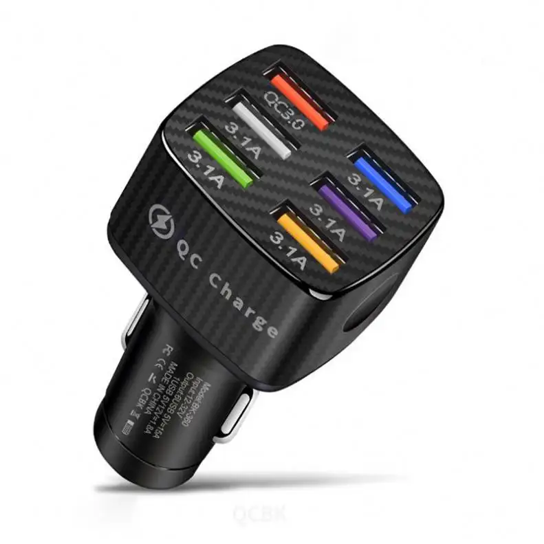 Fábrica direta Atacado 6 USB Car Charger Socket 12-24 V Carro Elétrico Multi USB Carregador Para Telemóveis