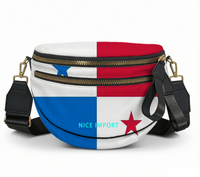 Sac à bandoulière léger pour femme avec fermeture éclair, motif drapeau du Panama, idéal pour les loisirs patriotiques