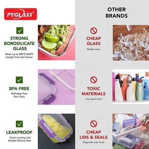 Paquet de 10 récipients de stockage d'aliments en verre, récipients de préparation de repas en verre avec couvercles à pression-Boîtes à lunch (10 récipients et 10 couvercles) - Product Image 6