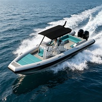 Bateau RHIB en aluminium 990, alliage Alu 5083-H116, coque en V profond, 33 pieds, bateau pneumatique rigide, certifié CE, structure personnalisée