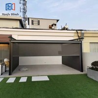Store banne motorisé d'extérieur coupe-vent pour terrasse, store occultant pour maison de jardin