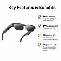 Étui de chargement magnétique intelligent IA avec traduction en temps réel, appels téléphoniques, lecteur de musique, double caméra, stabilisation d'image, vidéo 1080P et reconnaissance vocale