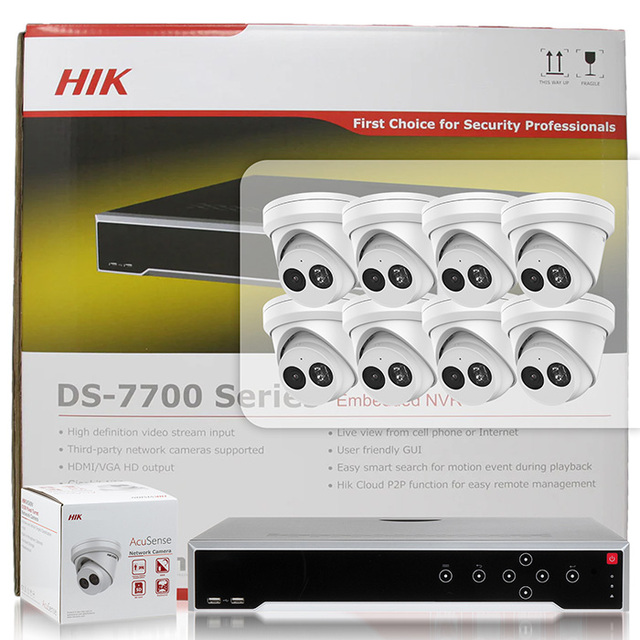 Hik AcuSense DS-7716NI-K4/16P 16-ch 1.5U 16 PoE 4K NVR 4 MP IR Network Camera Face Detection Security System