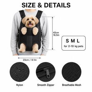 Mochila Porta Perros Delantera de Nylon para Perros Pequeños, con Patas Fuera, Transpirable, Suministros para Mascotas, Portátil, Logotipo Personalizado, Venta al por Mayor de Fábrica - Product Image 4