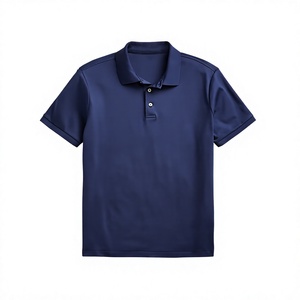Custom Men's <b>Navy</b> Blue T Shirt Premium Cotton Polyester Pique OEM ODM Wholesale Manufacturer Custom Logo Uniform - Product Image 1