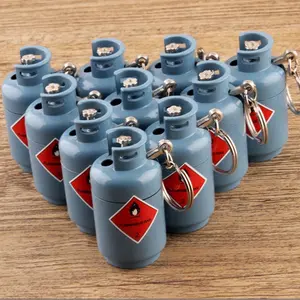 Personality Creative Mini Gas Tank Lighter Portable Wholesale Electric Inflatable Butane Gas Cigarette Lighter With Keychain