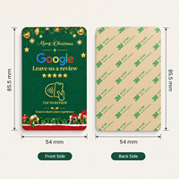 Carte d'affichage NFC pour les fêtes de Noël avec support auto-adhésif sécurisé pour les applications sur les fenêtres et comptoirs de café