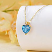 Collier personnalisé en or 14 carats avec topaze bleue en forme de cœur de 3 carats, pierre de naissance de décembre, pendentif pour femme, anniversaire, Saint-Valentin, amour