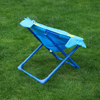 Chaise lune pliable portable pour enfants, motif dessin animé, en forme de poisson, avec tube renforcé en fer, pour l'extérieur, vente en gros