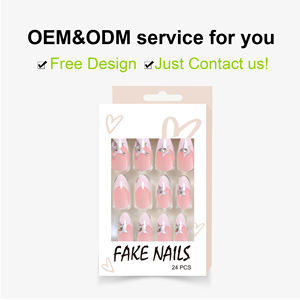 Nailway Reutilizable Forma de almendra 24 piezas Diseño de estrella Punta blanca <span class=keywords><strong>Uñas</strong></span> francesas Pegar en las <span class=keywords><strong>uñas</strong></span> <span class=keywords><strong>para</strong></span> mujeres <span class=keywords><strong>Niñas</strong></span> - Product Image 3