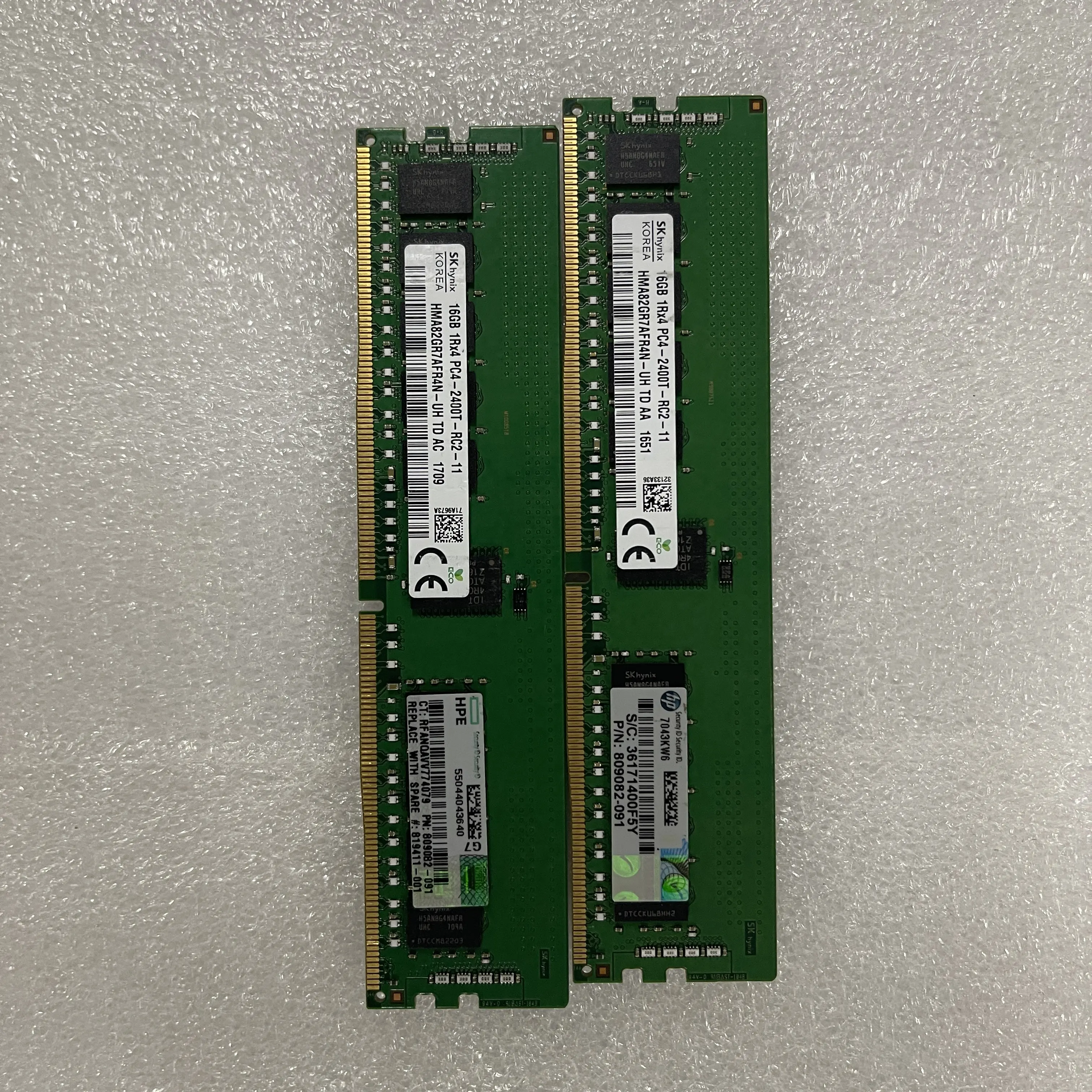 Kit 16GB (1x16GB) peringkat tunggal x4 DDR4-2400 CAS-17-17-17 Kit memori terdaftar 809082-091