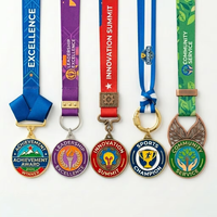 Médailles de marathon personnalisées en métal émaillé souple, sans quantité minimale de commande, en alliage de zinc, avec ruban personnalisé et conception gratuite