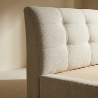 Lit double moderne en cuir véritable rembourré avec cadre en bois, marque XIYUAN, écologique et durable, garantie 10 ans