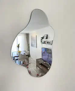Irregular Mirror Asymmetric Tall Mirror Decorative Handmade Design  Aesthetic Wall Hanging or Tabletop Unique Minimalist Wall Decor 
