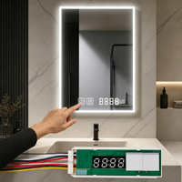 Interrupteur Tactile Double Clé à Intensité Variable avec Fonction Anti-Buée pour Miroir de Salle de Bain Intelligent LED DC24V Accessoires de Salle de Bain