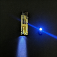 Briquet électrique coupe-vent à LED avec design transparent rechargeable multicolore pour un usage quotidien en plein air et en camping