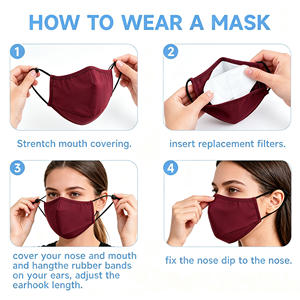 5 maschere in cotone per uso quotidiano confezionate singolarmente, maschere in materiale morbido e traspirante a 3 strati indispensabili per la stagione fredda e la influenza - Product Image 3