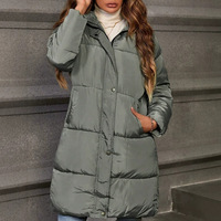 Nouvelle doudoune matelassée à capuche ample pour femme, en polyester épais, grande taille, mi-longue, décontractée, avec fermeture éclair – Collection Hiver 2026