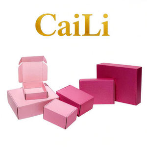 Caja de Envío <span class=keywords><strong>Rosa</strong></span> Mate de Lujo con Logotipo Personalizado en Relieve, Ecológica, Biodegradable, Impresión a Cuatro Colores, Reciclable, para Cosméticos y Belleza - Product Image 3