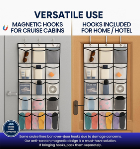Organisateur de cabine de croisière magnétique en gros de l'usine Haoran, organisateur de chaussures suspendu, sacs de rangement suspendus essentiels pour bateaux de croisière - Product Image 5