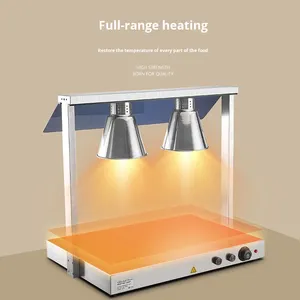 Restauration commerciale acier inoxydable argent <span class=keywords><strong>chauffe</strong></span>-aliments lampe simple/Double tête <span class=keywords><strong>Pizza</strong></span> BBQ chauffage électrique 220V 2.2kW - Product Image 4