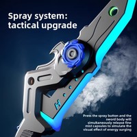 Hacha de Batalla de Doble Hoja Shadow, Juguete Genial para Niños, Espada Láser de Plástico con Luces Fluidas de Siete Colores, Efectos de Sonido y Luz