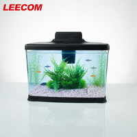 LEECOM - Kit d'aquarium pour poissons en gros avec éclairage LED et filtration intégrée, réservoir en plastique, cadeau pour enfant, sécurité garantie