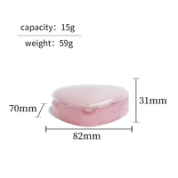 Boîte cosmétique personnalisée en forme de cœur transparente de 15 g pour crème BB Air Cushion avec miroir, boîte vide en plastique PS/PP recyclable