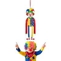 Décoration suspendue clown coloré en papier nid d'abeille pour fête sur le thème du cirque, carnaval et fournitures de fête d'anniversaire