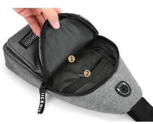 Водонепроницаемые мужские нагрудные сумки с usb-разъемом - Product Image 3