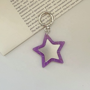 Fashion Colorful Star-Shaped <b>Acrylic</b> Small <b>Mirror</b> Keychain Portable Makeup <b>Mirror</b> Bag Pendant - Product Image 4