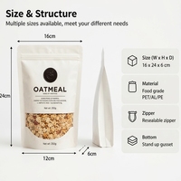 Meest verkochte op maat gemaakte snackkoekjeszakjes met logo, minimum 500 stuks, staande gemetalliseerde PE-plastic zakjes met ritssluiting voor voedselverpakkingen