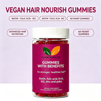 Gummies de beauté à la biotine pour adultes, formule végétalienne sans sucre, soutien nutritionnel pour la santé des cheveux, de la peau, des ongles et du cœur, fabrication GMP, OEM ODM