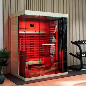 Phòng xông hơi khô bằng gỗ nguyên khối hiện đại, sử dụng tia hồng ngoại điện, điều khiển bằng máy tính, dành cho 2 người - Product Image 1