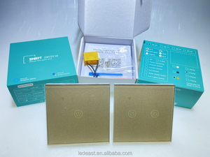 Interruptor de Luz Inteligente Táctil de 2 Canales LEDEAST DS-101JL-2 Tipo EU Dorado Sin Neutro, Compatible con Control por Voz de <span class=keywords><strong>Alexa</strong></span> y Google Home - Product Image 5