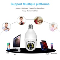 Caméra sans fil à suivi automatique 1080P Caméra PTZ Wifi Sécurité Rotation à 360° Vision nocturne Caméra ampoule Interface E27