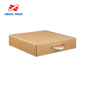 HENGXING Custom <strong>Cardboard</strong> Gift <strong>Suitcase</strong> Box UV Coating Printed with Plastic Handle Sponge Lined Corrugated Board Paper - Product Image 6