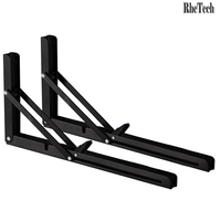 Étagères pliantes robustes Rhetech en acier inoxydable, réglables, pliables, murales, décoratives, en métal, support d'étagère pliable de 18 pouces