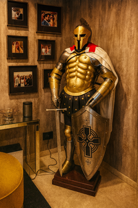 Armure médiévale de la meilleure qualité en acier doux de calibre 18 avec finition en laiton, taille réelle, meilleur prix - Product Image 1