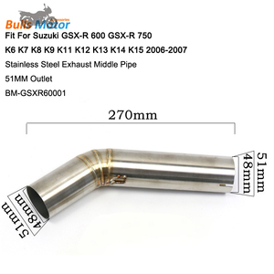 Système d'échappement de moto pour <span class=keywords><strong>Suzuki</strong></span> GSXR600 GSXR750 K6 K7 K8 K9 K11 K12 K13 K14 K15 Tuyau d'échappement central 2006 <span class=keywords><strong>2007</strong></span> - Product Image 2