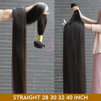 Paquets brésiliens droits d'os vierges non transformés de 36 40 pouces 100% extensions de cheveux humains Double trame tissage rapide offres de cheveux