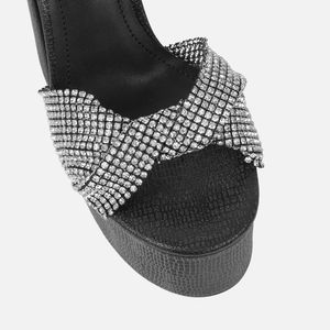 נשים shinny פלטפורמה קרסול עטופה שמנמן נעלי נשים פלטפורמה נצנצים פלטפורמה נצנצים קשת קרסול רצועת סנדל עקבים גבוהים - Product Image 6