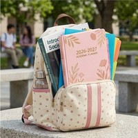 Agenda Académica Personalizada con Tapa Dura Rosa, Planificador Semanal y Mensual con Pestañas para la Escuela, Julio 2026 - Junio 2027