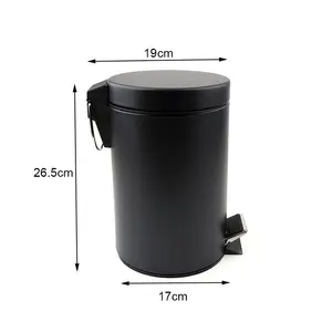 Kitchen Cold Rolled Steel Trash Can brown Box Packing Office Household Bin With Powder Black Matte