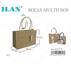 Borsa in tessuto multiuso Ilan 21x32x13 cm con manici per lo shopping e lo stoccaggio - Product Image 1